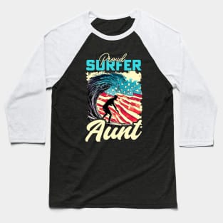 Proud Surfer Aunt Baseball T-Shirt